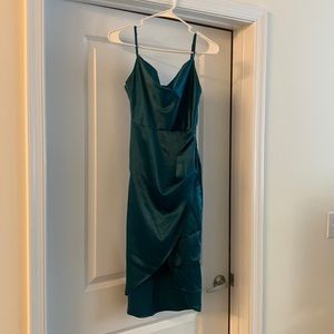 Jewel Green Cocktail Dress With Adjustable Straps, size Small